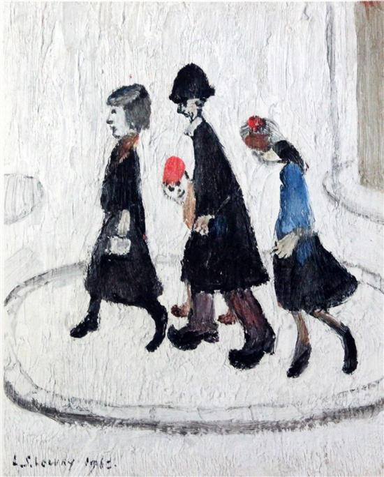 § Lawrence Stephen Lowry (1887-1976) The Family, overall 11.5 x 9in.